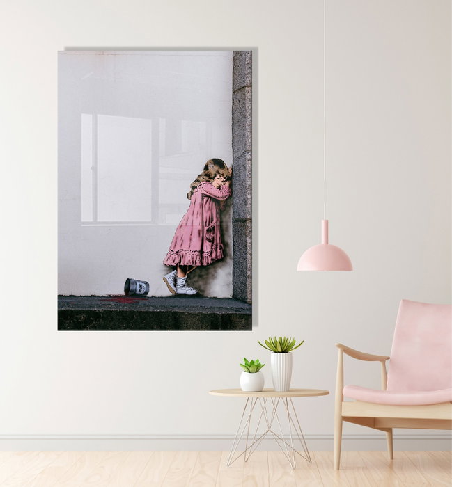 Wallity Cuadro Decorativo de Cristal Templado Banksy 70 x 100 cm